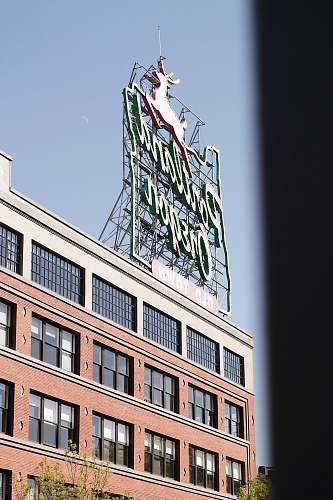 office building Portland Oregon metal banner on building home decor